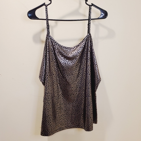 FASHION BUG black and silver tank top plus  size 1X - Picture 2 of 9